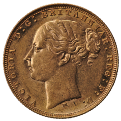 Image of a 1873 Gold Sovereign: Victoria (Young Head) - Sydney