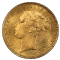 Image of a 1872 Gold Sovereign: Victoria (Young Head) - Melbourne